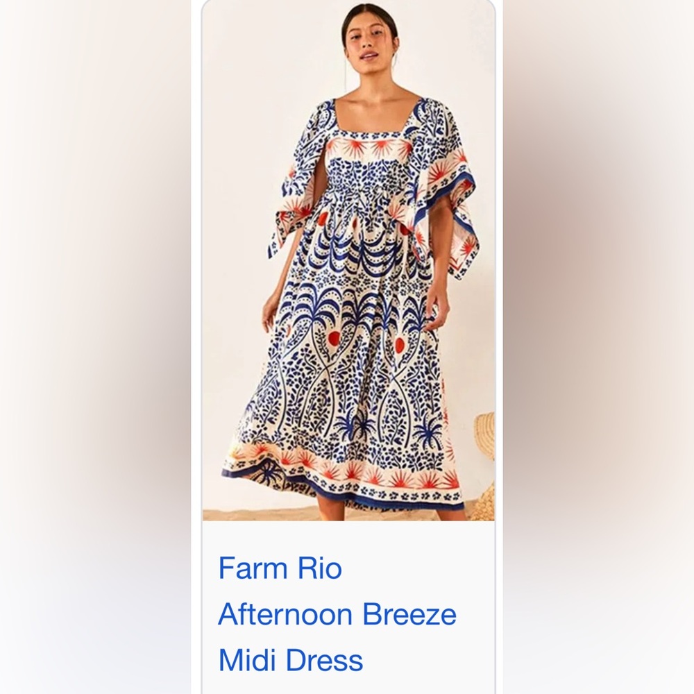 FARM RIO Afternoon Breeze Midi Dress SMALL